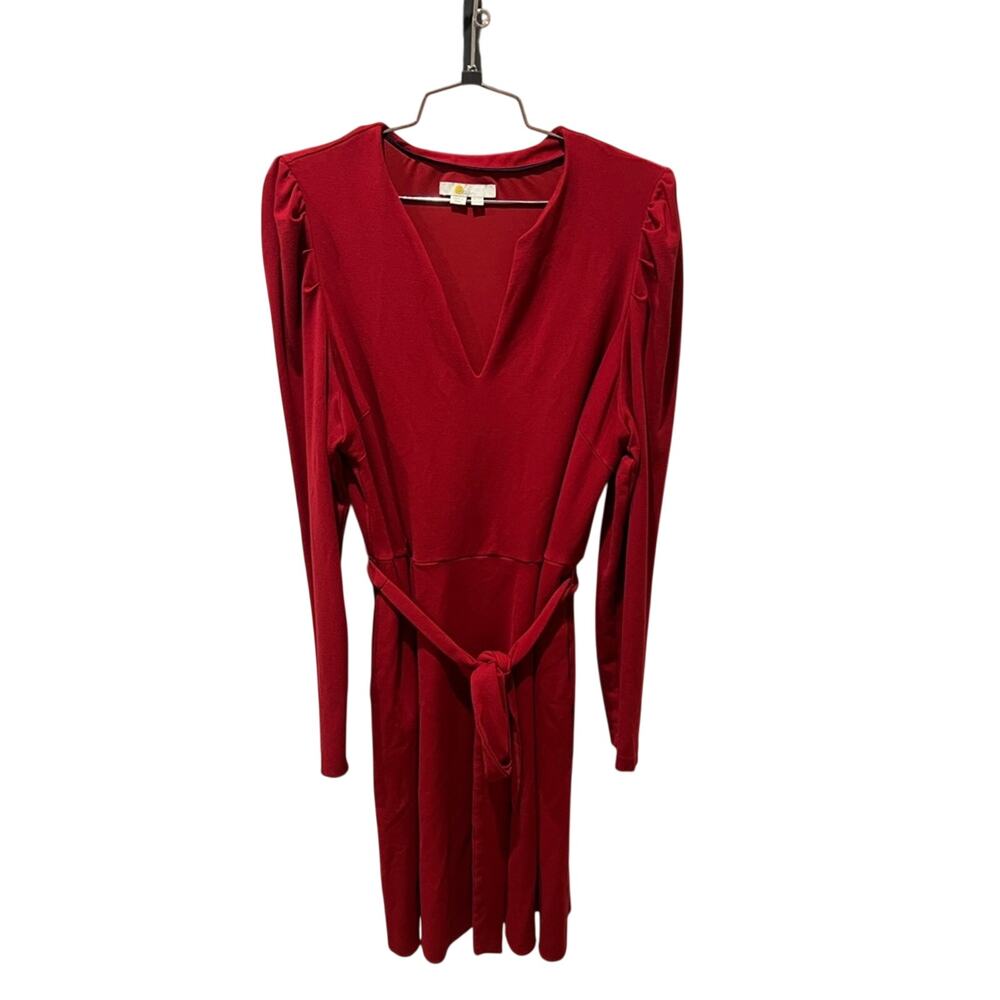 Boden Elegant Red Long Sleeve Dress